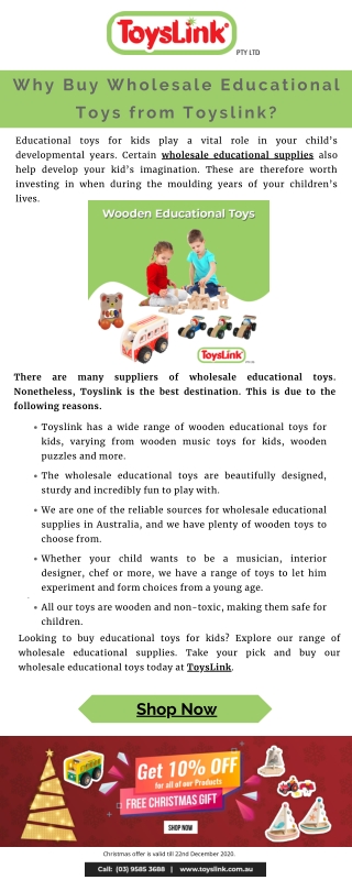 Why Buy Wholesale Educational Toys from Toyslink?