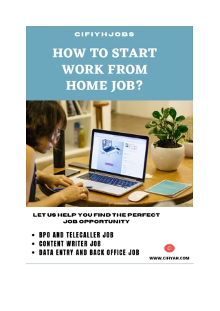 HOW TO START WORK FROM HOME JOB?