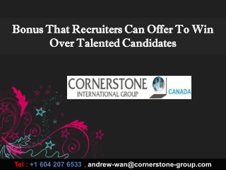 Bonus That Recruiters Can Offer To Win Over Talented Candidates