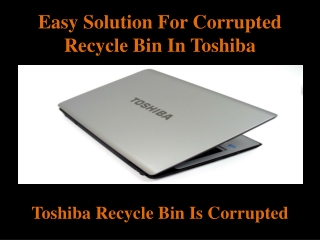 Easy Solution For Corrupted recycle bin in Toshiba