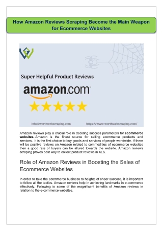 How Amazon Reviews Scraping Become the Main Weapon for Ecommerce Websites