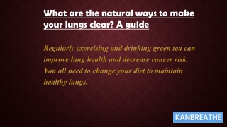 Lungs cleanse