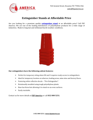Extinguisher Stands at Affordable Price