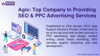 Agio: Top Company In Providing SEO & PPC Advertising Services