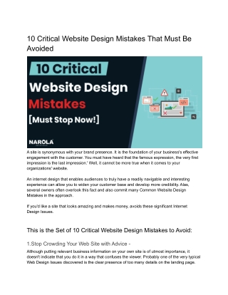 10 Critical Website Design Mistakes That Must Be Avoided