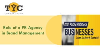 Role of a PR agency in brand management