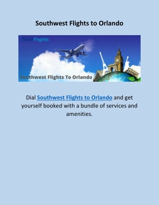 Southwest Flights To Orlando