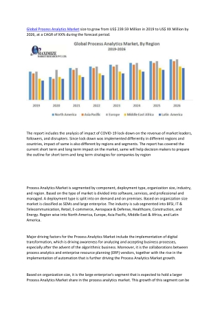 Global Process Analytics Market – Industry Analysis and Forecast (2019-2026)