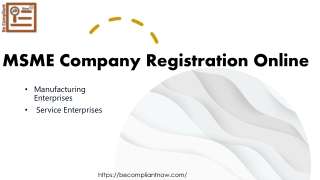 MSME company registration online with life time valid certificate