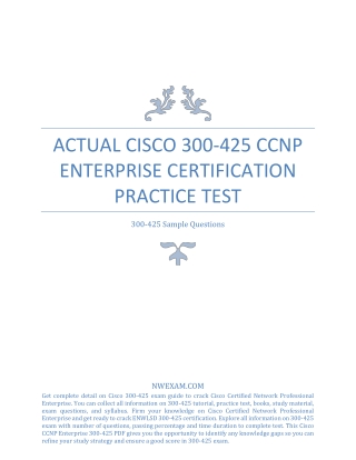Actual Cisco 300-425 CCNP Enterprise Certification Practice Test