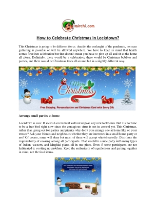 How to Celebrate Christmas in Lockdown?