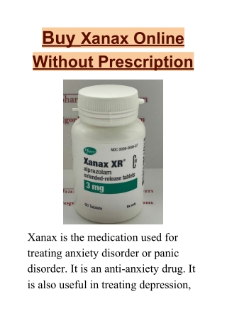 Buy Xanax Online Without Prescription