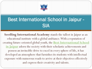 Best International School in Jaipur - SIA