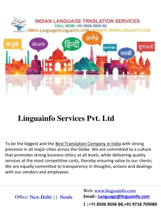 Best and accurate professional Financial Translation Services at Linguainfo by Our expert linguists.