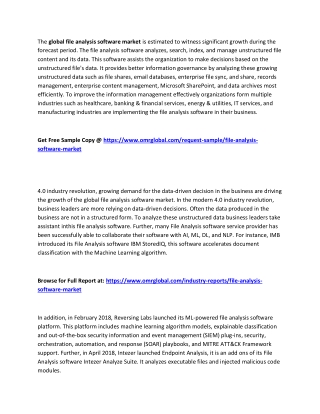 Global File Analysis Software Market  Trends, Size, Competitive Analysis and Forecast - 2019-2025