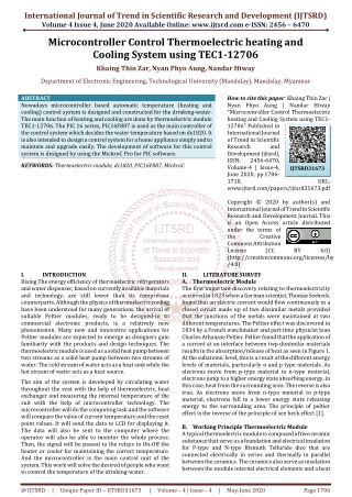 Microcontroller Control Thermoelectric heating and Cooling System using TEC1 12706