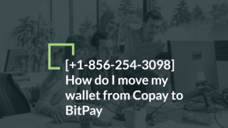 Copay Wallet [ 1-856-254-3098] How do I move my wallet from Copay to BitPay