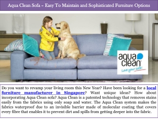 Aqua Clean Sofa – Easy To Maintain and Sophisticated Furniture Options