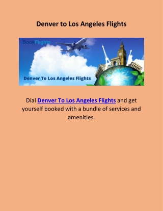 Denver To Los Angeles Flights