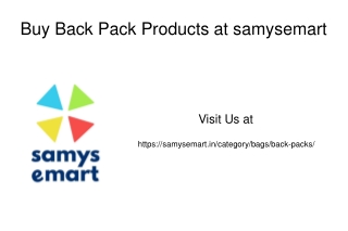 Buy Back Pack Products at Samysemart