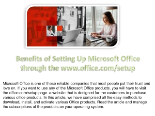 Benefits of Setting Up Microsoft Office through the www.office.com/setup