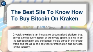 Cryptoknowmics: The Best Site To Know How To Buy Bitcoin On Kraken
