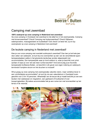 Beerze Bulten - Camping met zwembad