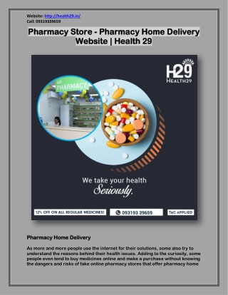 Pharmacy Store - Pharmacy Home Delivery Website | Health 29
