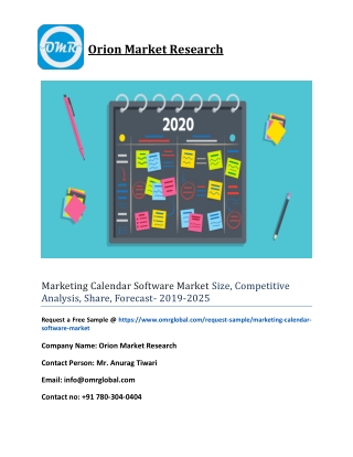 Marketing Calendar Software Market Size, Competitive Analysis, Share, Forecast- 2019-2025