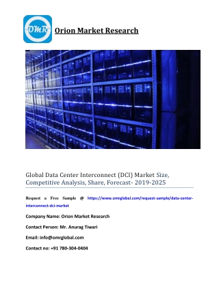 Global Data Center Interconnect (DCI) Market Size, Competitive Analysis, Share, Forecast- 2019-2025
