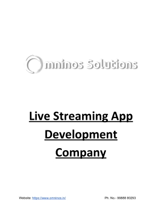 Live Streaming App Development Company - Omninos Solutions