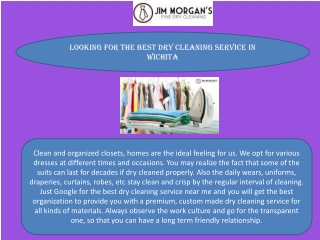 Looking for the Best Dry Cleaning Service in Wichita