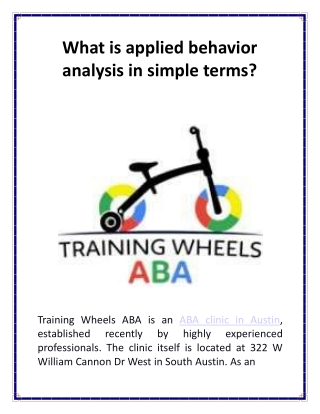 What is applied behavior analysis in simple terms?