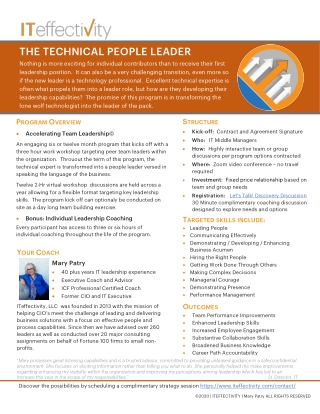 The Technical People Leader | ITeffectivity
