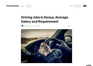 Driving Jobs in Kenya, Average Salary and Requirement