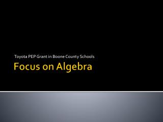 Focus on Algebra