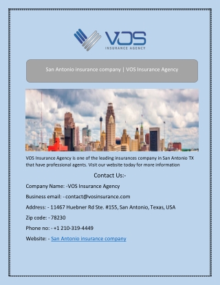 San Antonio insurance company | VOS Insurance Agency