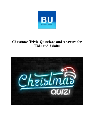 Christmas Trivia Questions