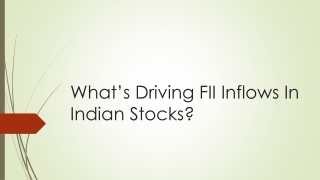What’s Driving FII Inflows In Indian Stocks?