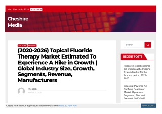 Topical Fluoride Therapy Market