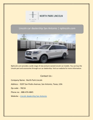 Lincoln car dealership San Antonio | nplincoln.com
