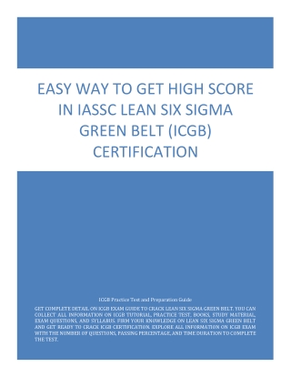 Easy Way to Get High Score in IASSC Lean Six Sigma Green Belt (ICGB) Certification