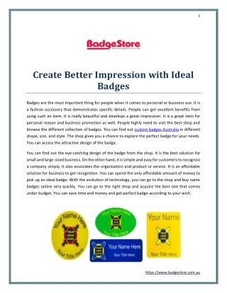 Create Better Impression with Ideal Badges