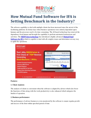 How Mutual Fund Software for IFA is Mandate for Business of Advisors?