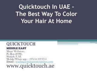 Quicktouch In UAE – The Best Way To Color Your Hair At Home