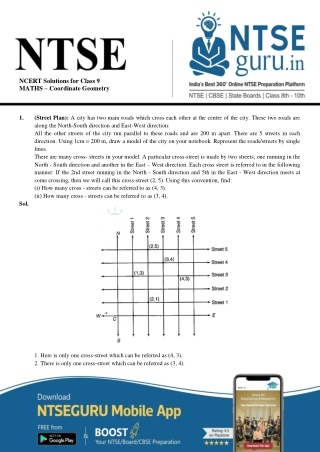 Coordinate Geometry  -  Class 9 NCERT Solutions