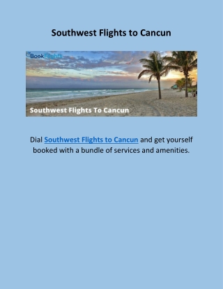 Southwest Flights To Cancun