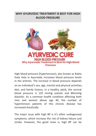 Why Ayurvedic Treatment is Best for High Blood Pressure