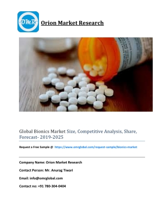 Global Bionics Market Size, Competitive Analysis, Share, Forecast- 2019-2025
