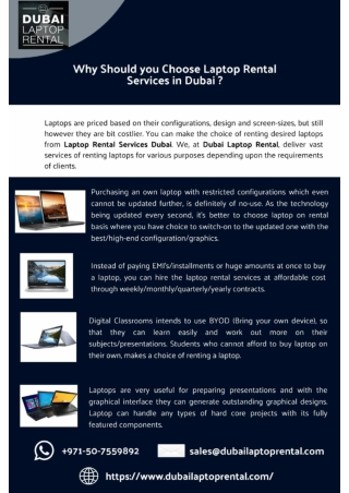 Why Should you Choose Laptop Rental Services in Dubai?